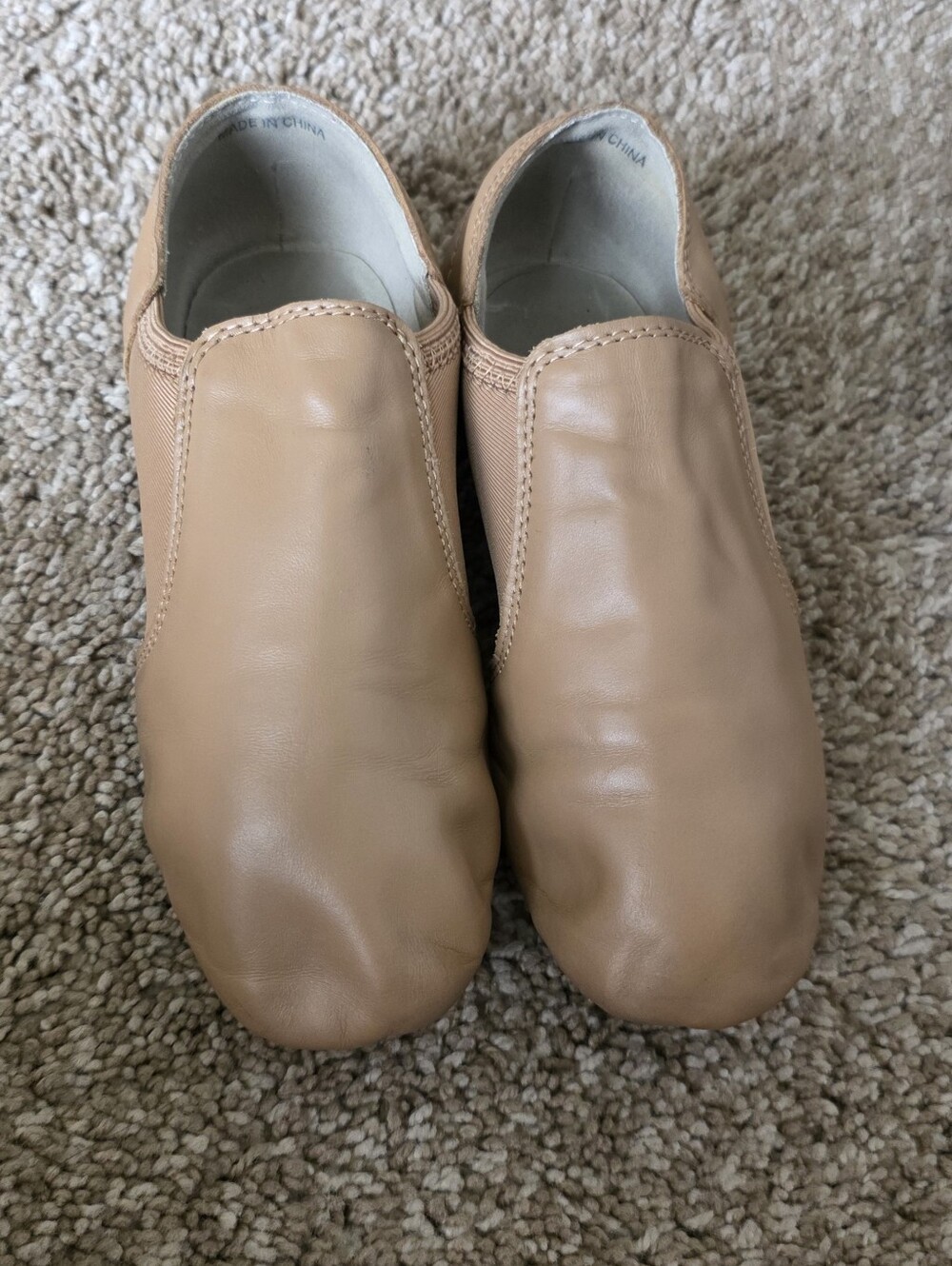Jazz Neutral Tan Slip-On Leather Dance Shoes